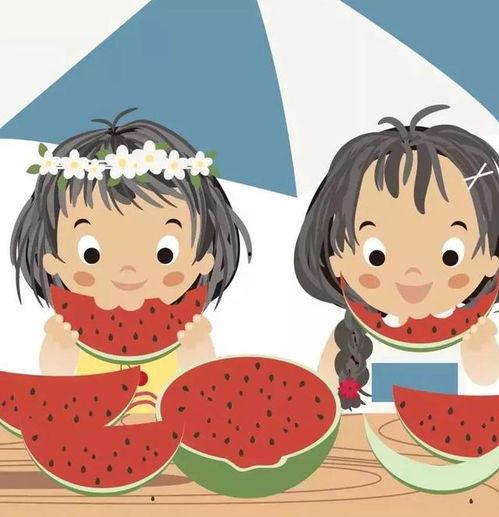 动漫头像女孩吃瓜,动漫女孩的悠闲食瓜时光